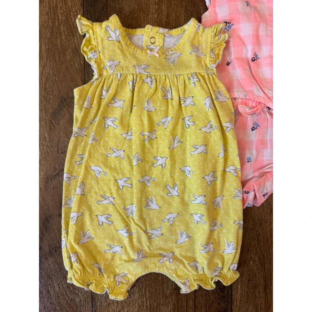 Carter's Baby Girl Clothes Lot Rompers 3 Months Outfits Summer Shorts‎ Overalls